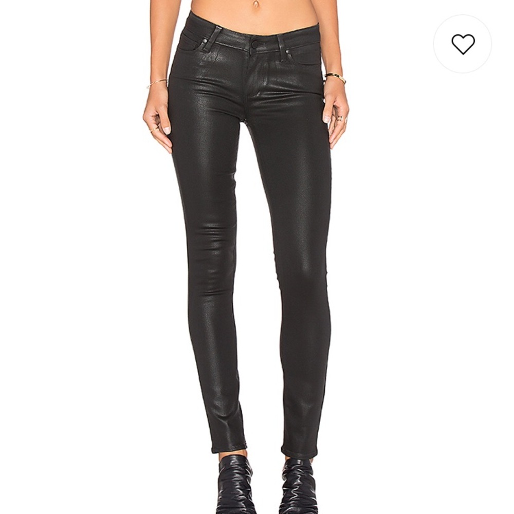 Paige verdugo wax coated skinny jeans black sz 26